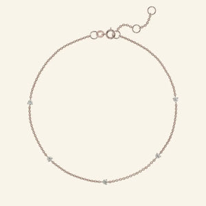 Elegant 14K Solid Gold Diamond Station Bracelet - 0.13Ct Solitaire Sparkle.