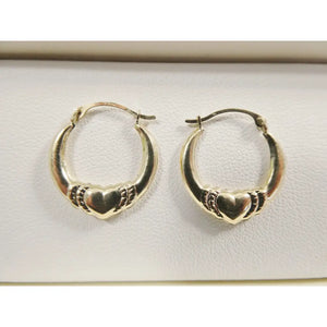 Elegant 14K Solid Gold Heart Hoop Earrings - Dainty Small Yellow Gold Hoops for Women.