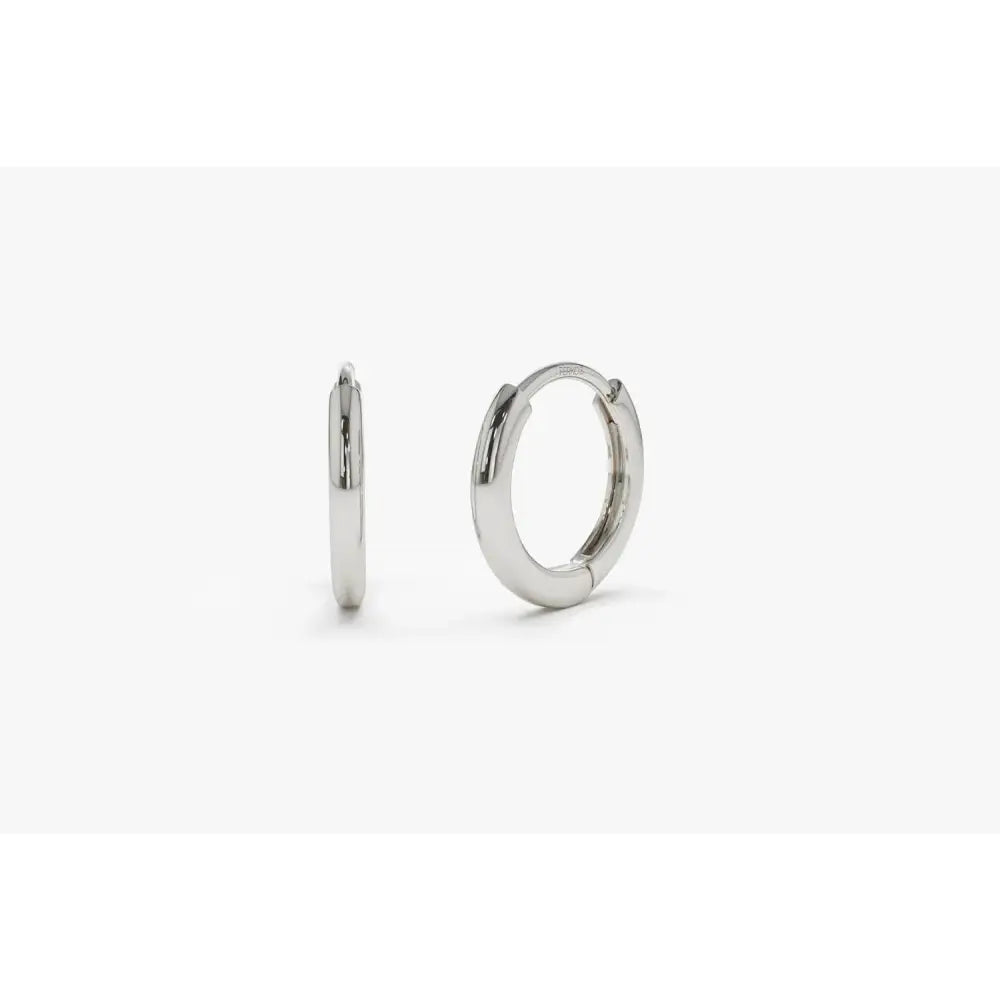 Elegant 14K Solid Gold Mini Huggie Hoop Earrings - 10MM & 12.5MM Options.