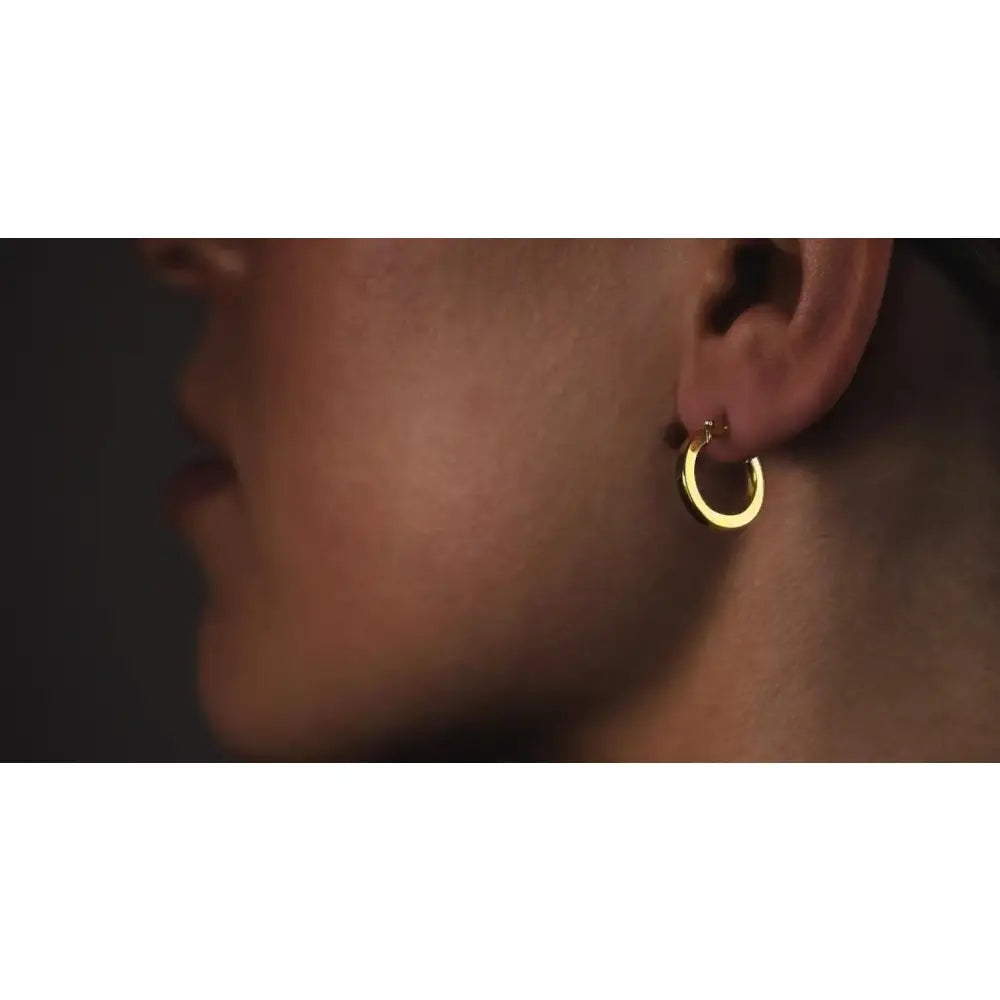 Elegant 14K Solid Gold Minimalist Lightweight Hoop Earrings – Perfect Gift for Her.