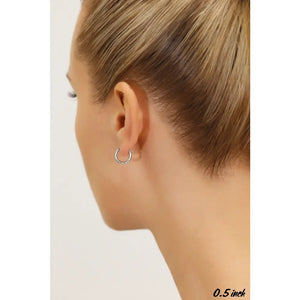 Elegant 14K Solid Gold Small Hoop Earrings with Unique Hand Engraved Tornado Design - 13mm (0.5 Inch Diameter).