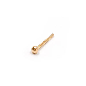 Elegant 14K Solid Gold Tiny Ball Stud Earrings - 1.9mm Minimalist Dot Design.
