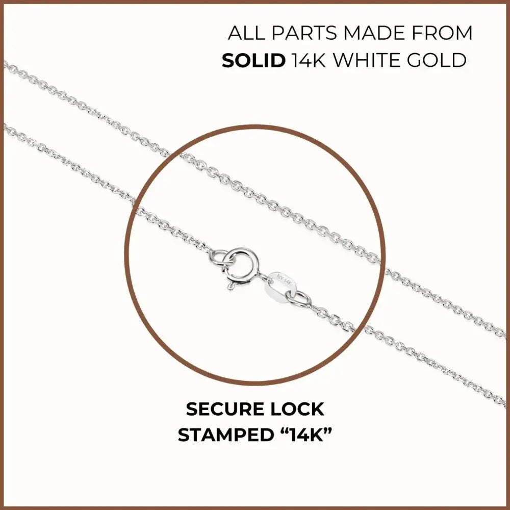 Elegant 14K White Gold Diamond Cut Cable Chain Necklace - Italian Craftsmanship, 1.5mm Thickness.