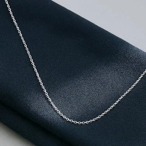 Elegant 14K White Gold Diamond Cut Cable Chain Necklace - Italian Craftsmanship, 1.5mm Thickness.