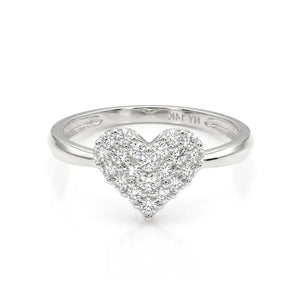 Elegant 14K White Gold Diamond Heart Ring 0.31Ctw – Perfect Romantic Gift for Her on Anniversaries & Everyday Wear.
