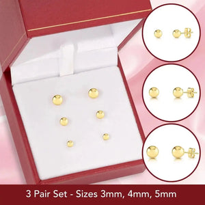Elegant 14K Yellow Gold Ball Stud Earrings for All, Classic Design with Secure Butterfly Pushbacks, Available in 3mm to 8mm Sizes.
