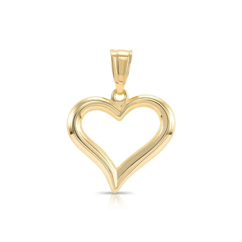 Elegant 14K Yellow Gold Heart Pendant Necklace with 18" Cable Chain.