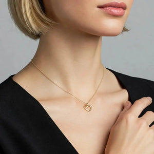 Elegant 14K Yellow Gold Heart Pendant Necklace with 18" Cable Chain.
