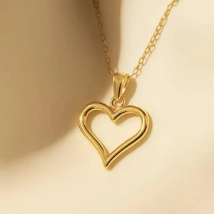 Elegant 14K Yellow Gold Heart Pendant Necklace with 18" Cable Chain.
