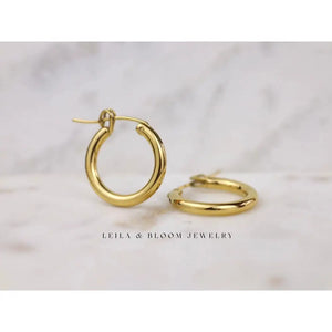 Elegant 18K Gold Filled Minimalist Hoop Earrings - Perfect Everyday Gift for Her.