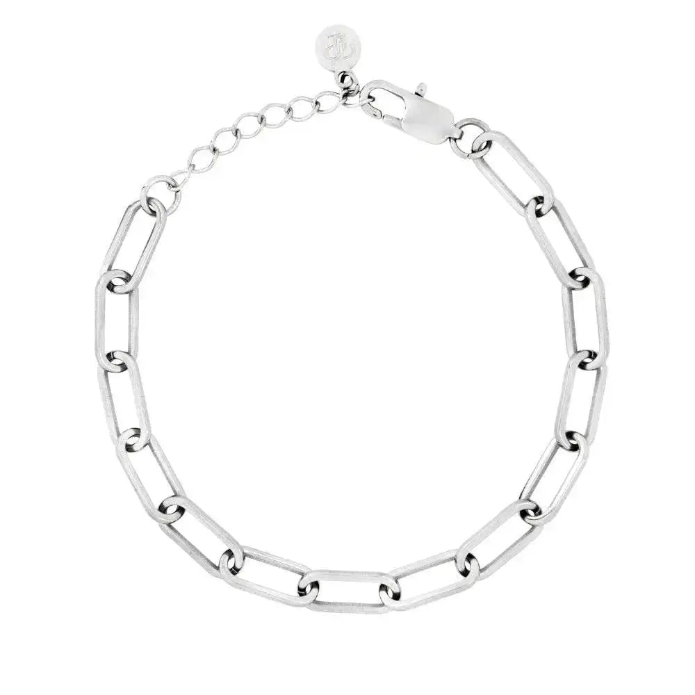 Elegant 18K Gold Paperclip Bracelet - 6mm Large Link Chain, Minimalist Jewelry for Women.