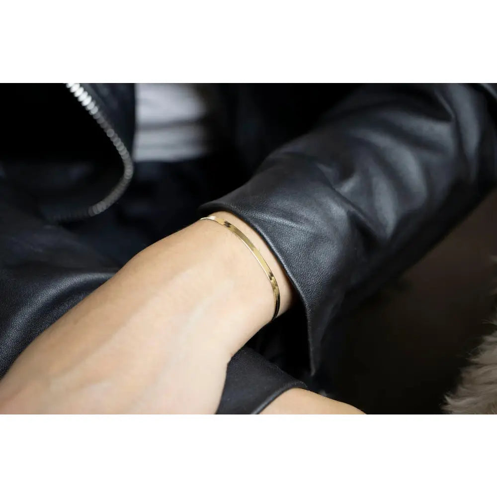 Elegant 18K Solid Gold Beaded Bracelet - Adjustable Minimalist Chain Jewelry.