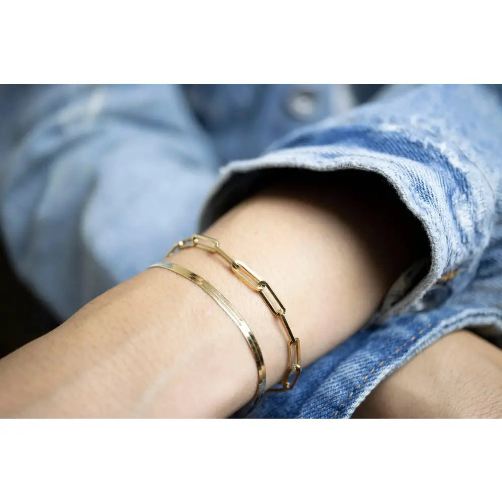 Elegant 18K Solid Gold Beaded Bracelet - Adjustable Minimalist Chain Jewelry.