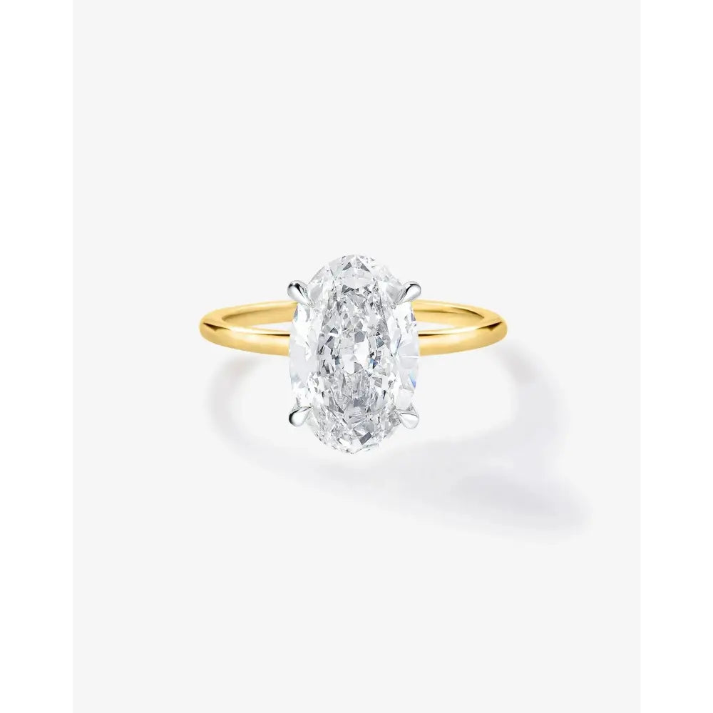 Elegant 2.34-Carat Oval Lab Diamond in Whisper Thin® Setting.