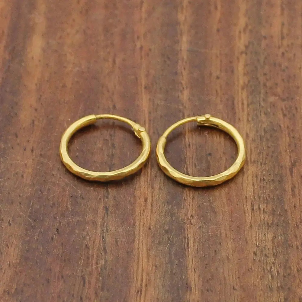 Elegant 22K Pure Yellow Gold Bali Hoop Earrings - Perfect Dainty Gift for Women on Mother’s Day.