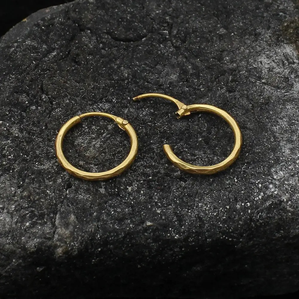 Elegant 22K Pure Yellow Gold Bali Hoop Earrings - Perfect Dainty Gift for Women on Mother’s Day.