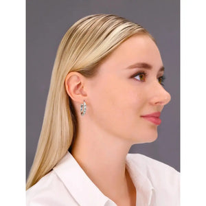 Elegant 925 Sterling Silver Hand Engraved Diamond Cut Hoop Earrings.