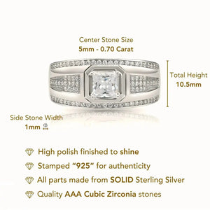 Elegant 925 Sterling Silver Princess-Cut Pave Pinky Ring – A Sparkling Gift for Anniversaries & Everyday Luxury.