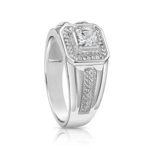 Elegant 925 Sterling Silver Princess-Cut Pave Pinky Ring - Perfect for Weddings, Anniversaries & Everyday Glamour.