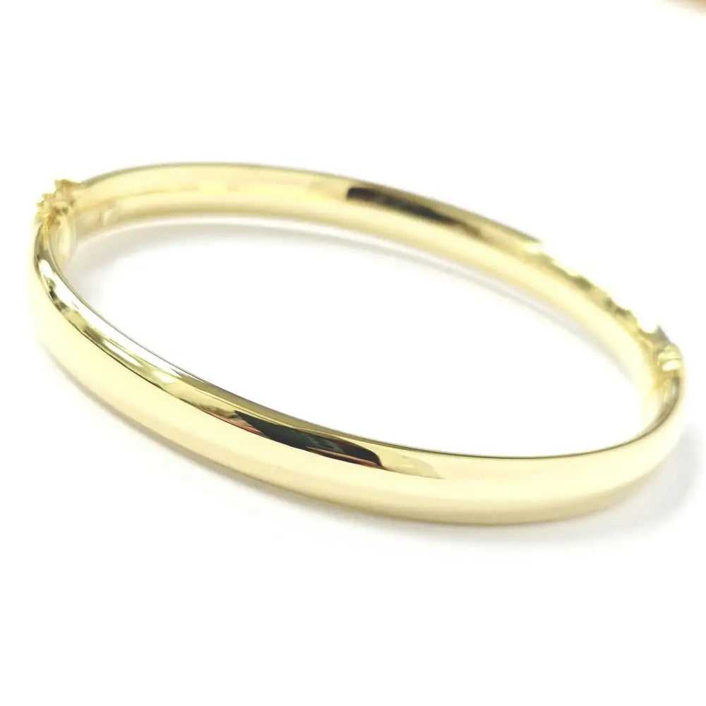 Elegant 9ct Gold Hinged Bangle Bracelet - UK Hallmarked, 6.5mm Wide Ladies Design.