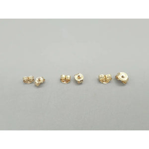 Elegant 9K Solid Yellow Gold Earring Backs - 375 Stamped Butterfly Scrolls Jewelry Findings Pair.