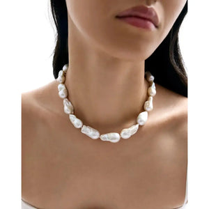 Elegant Baroque Pearl Necklace - Timeless Luxury Accessory.