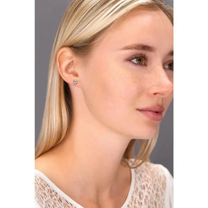 Elegant CZ Teardrop Stud Earrings in Sterling Silver.