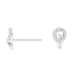 Elegant CZ Teardrop Stud Earrings in Sterling Silver.
