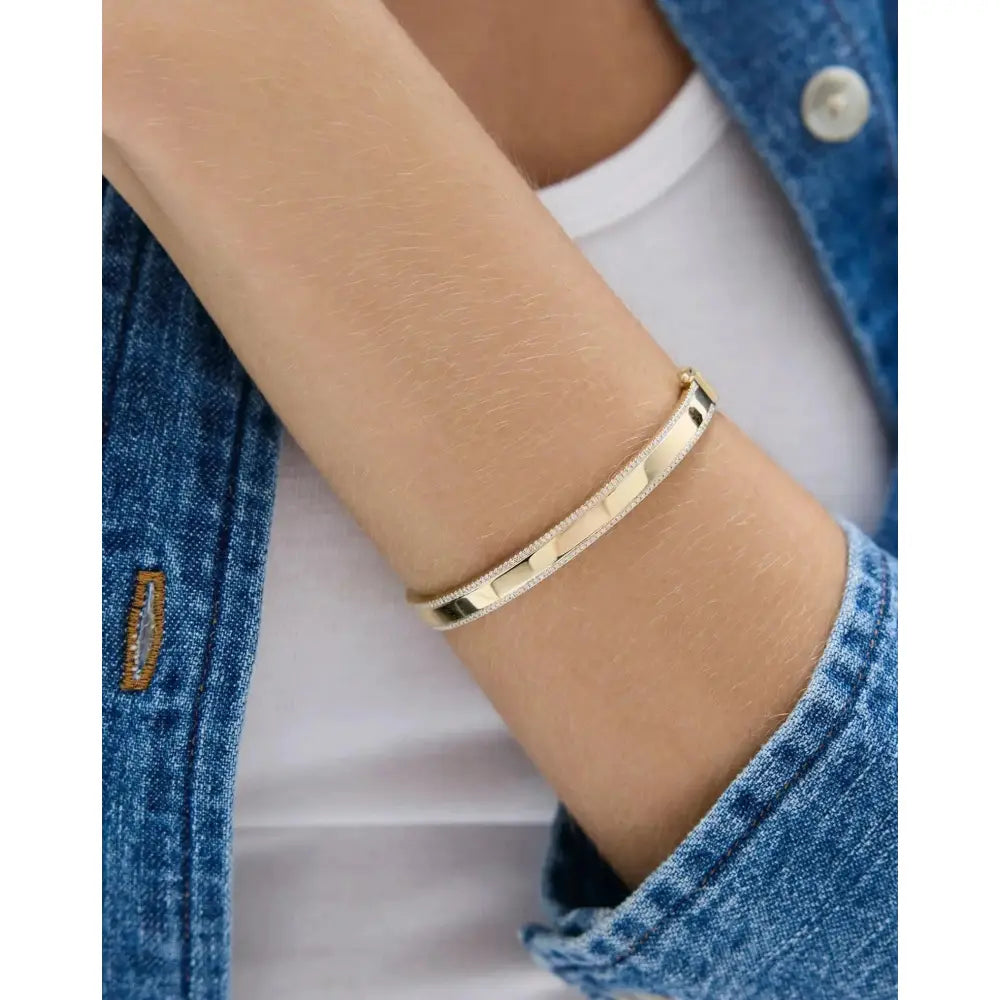 Elegant Diamond Border Bangle - Timeless Beauty for Every Occasion.