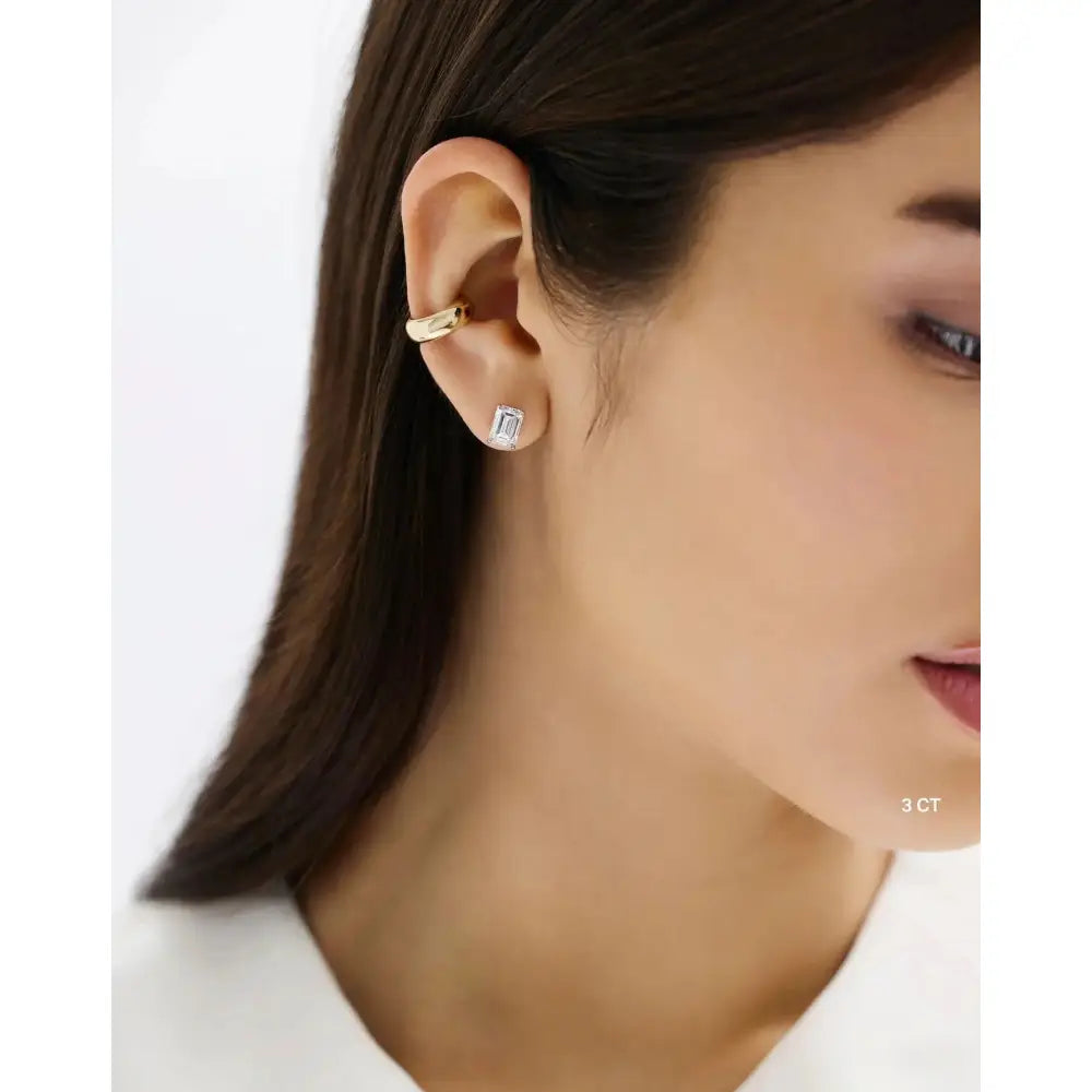 Elegant Emerald Lab Diamond Studs – Timeless Sparkle for Every Occasion.
