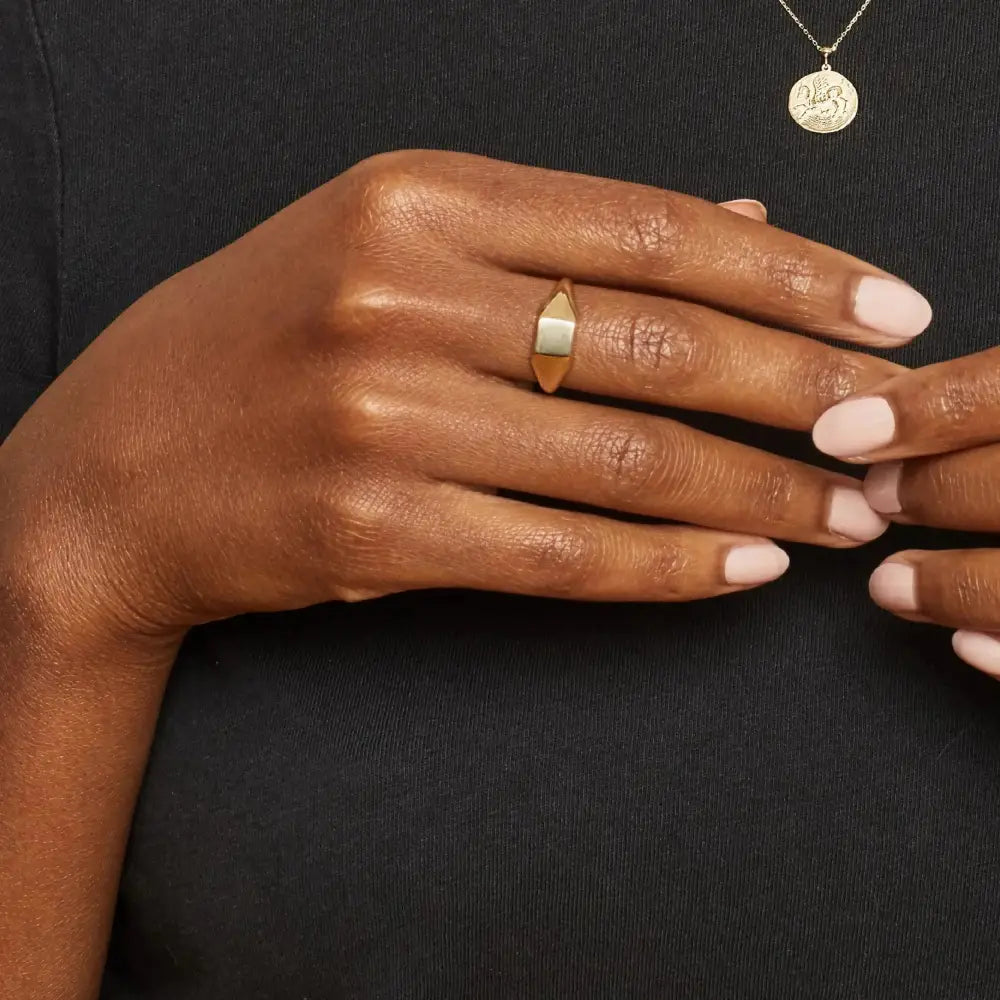 Elegant Florence Square Signet Ring - Timeless Sophistication for Every Occasion.