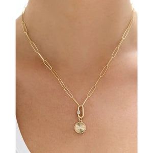 Elegant Fluted Round Diamond Pendant.