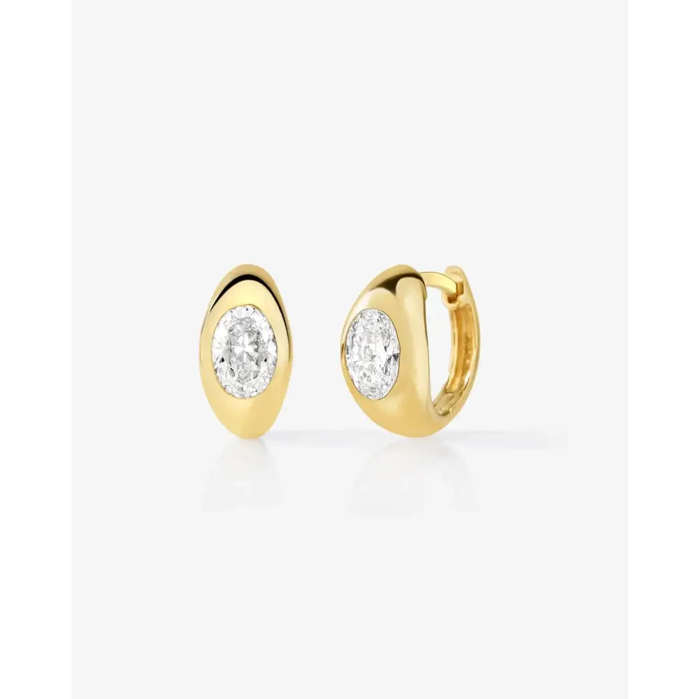 Elegant Framed Lab Diamond Huggie Earrings.
