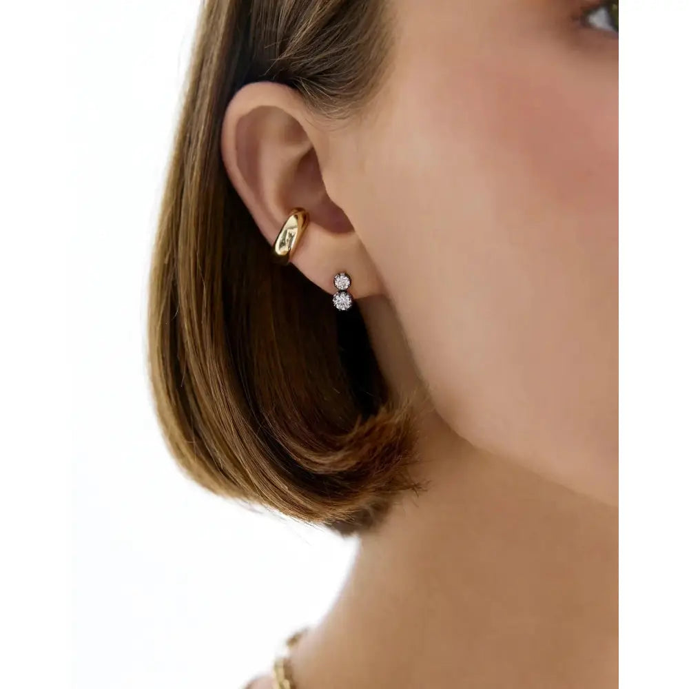 Elegant Georgian Lab Diamond Duo Studs - Timeless Brilliance for Every Occasion.