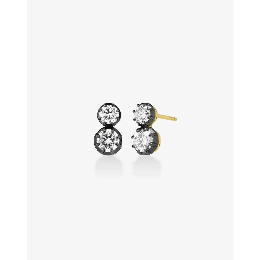 Elegant Georgian Lab Diamond Duo Studs - Timeless Brilliance for Every Occasion.