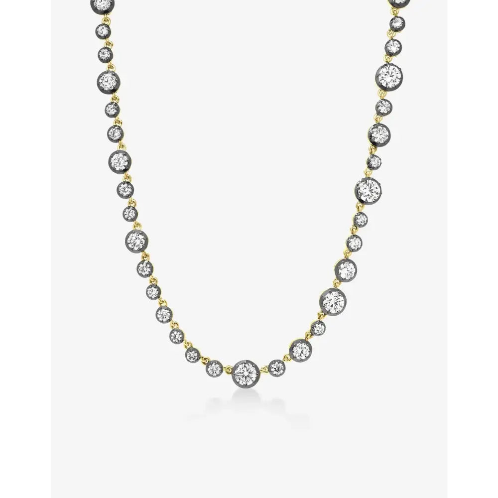 Elegant Georgian Lab Diamond Tennis Necklace - Timeless Sparkle.