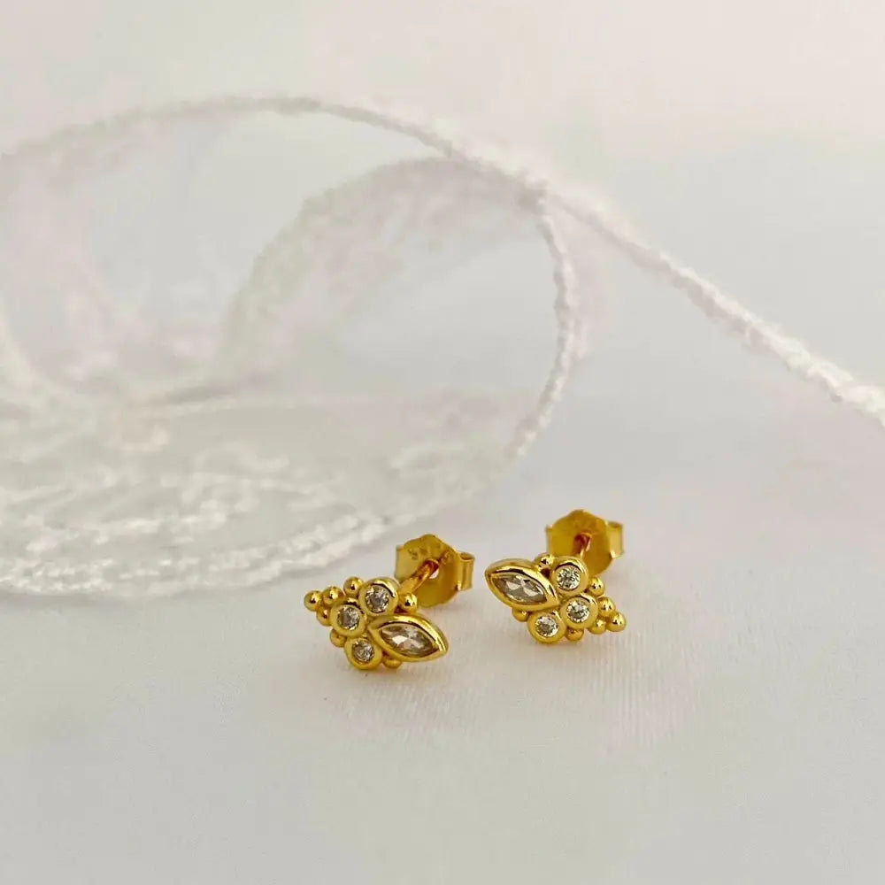 Elegant Gold Plated 925 Sterling Silver Blue Marquise Dangle Hoop Earrings - Perfect Gift for Her.