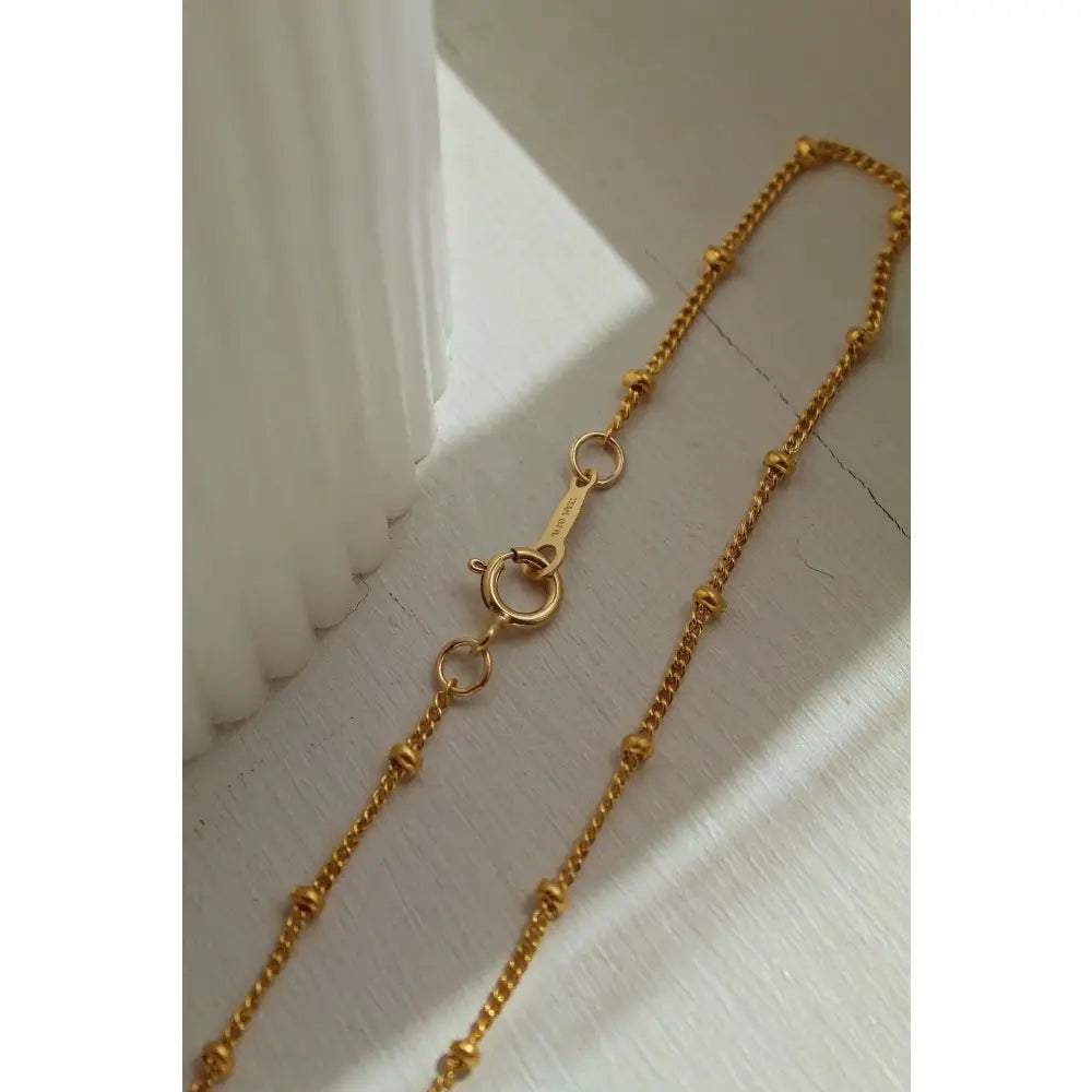 Elegant Gold Satellite Bracelet - Dainty Beaded Chain for a Minimalist Gift She'll Adore.