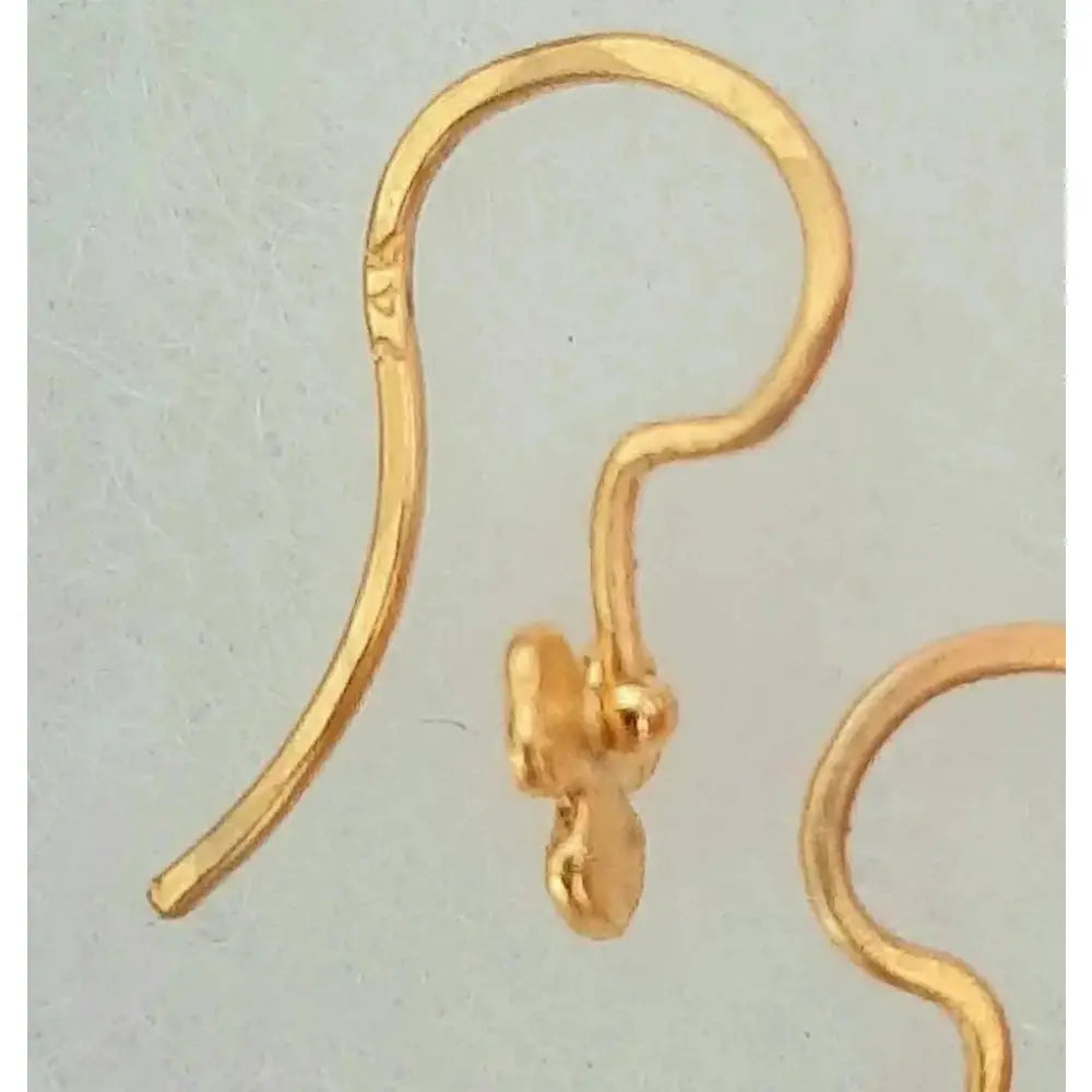 Elegant Handmade 24K Solid Gold Tiny Flower Dangle Earrings - Perfect Gift for Birthdays and Everyday Luxury.