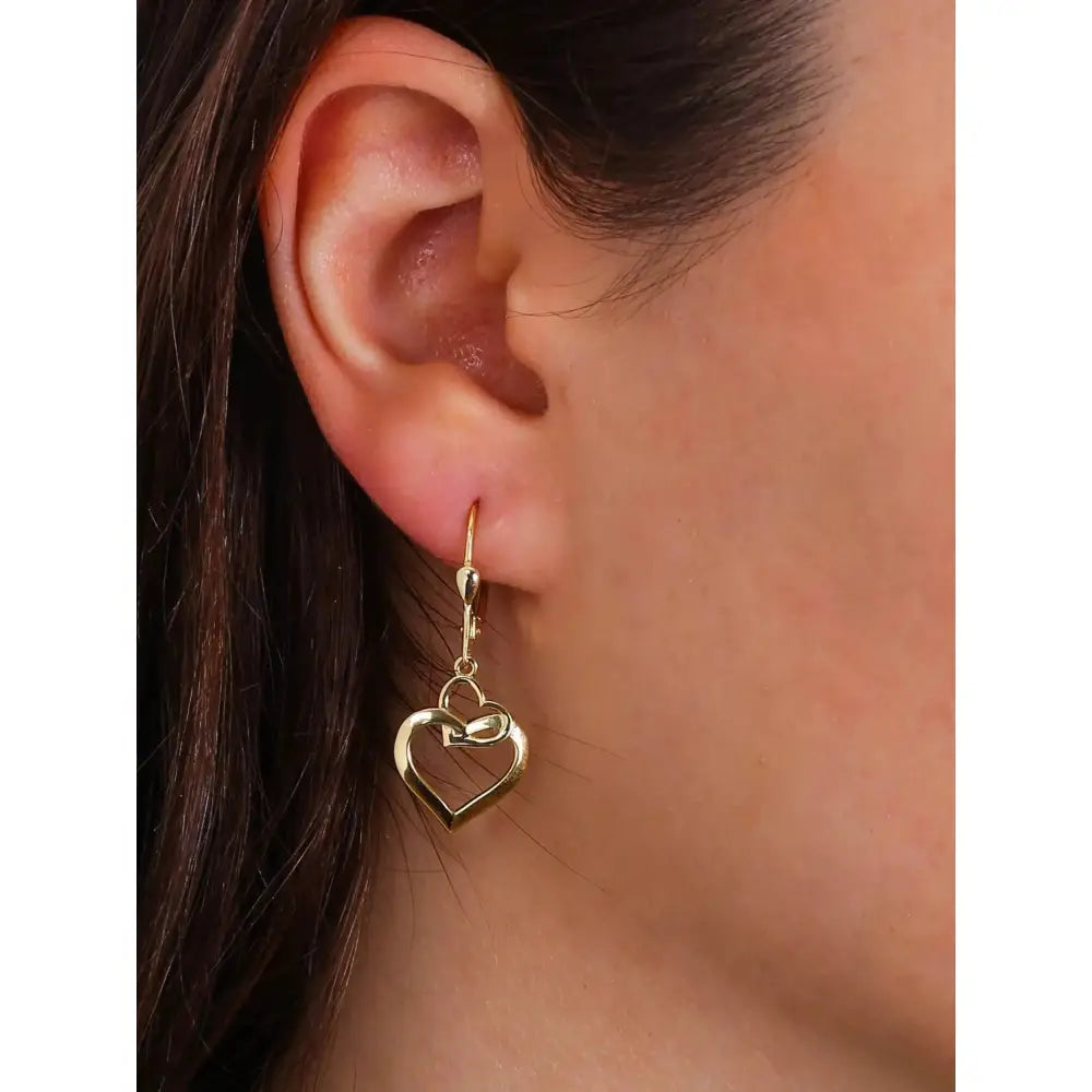 Elegant Heart Hoop Earrings in 14K Solid Gold or 925 Sterling Silver – Perfect Romantic Gift for Valentine’s Day, Birthdays & Everyday Glamour.