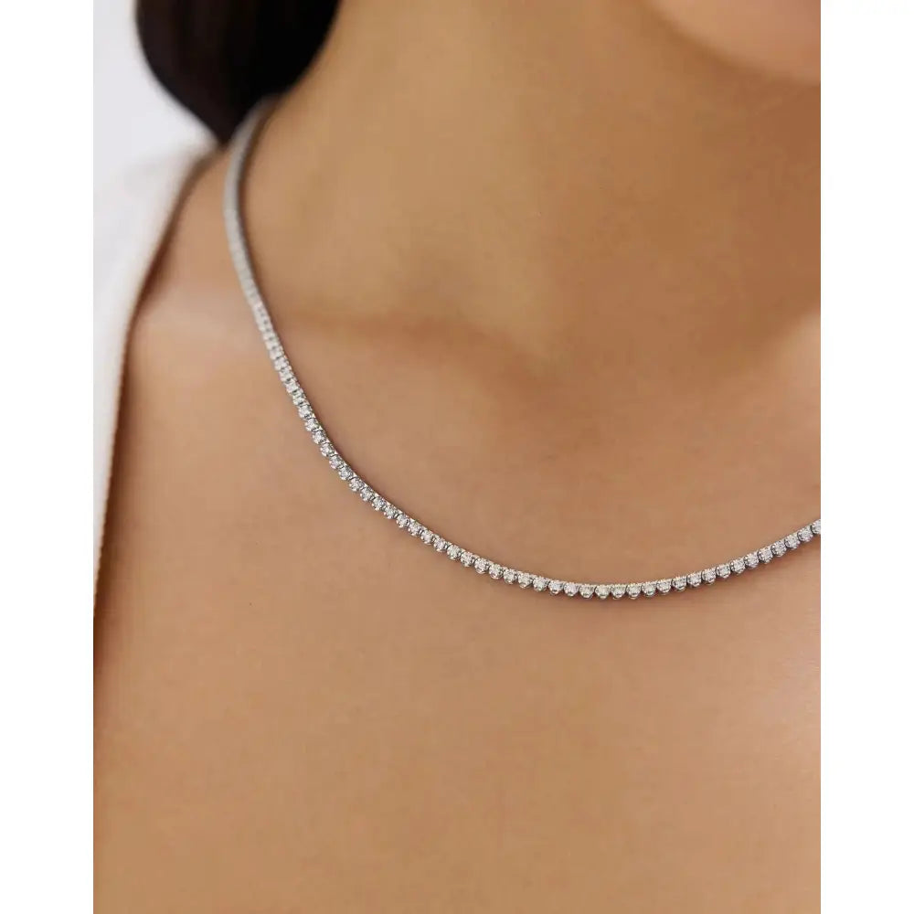 Elegant Mini Diamond Tennis Necklace - Timeless Sparkle for Every Occasion.