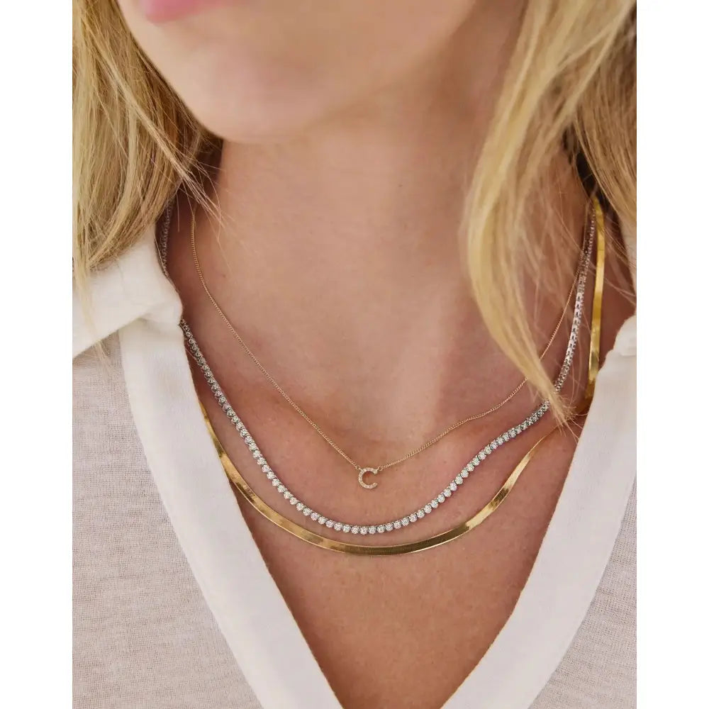 Elegant Mini Diamond Tennis Necklace - Timeless Sparkle for Every Occasion.