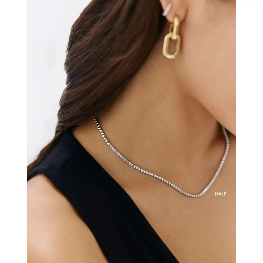 Elegant Mini Diamond Tennis Necklace - Timeless Sparkle for Every Occasion.