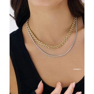 Elegant Mini Diamond Tennis Necklace - Timeless Sparkle for Every Occasion.
