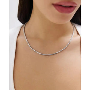 Elegant Mini Diamond Tennis Necklace - Timeless Sparkle for Every Occasion.