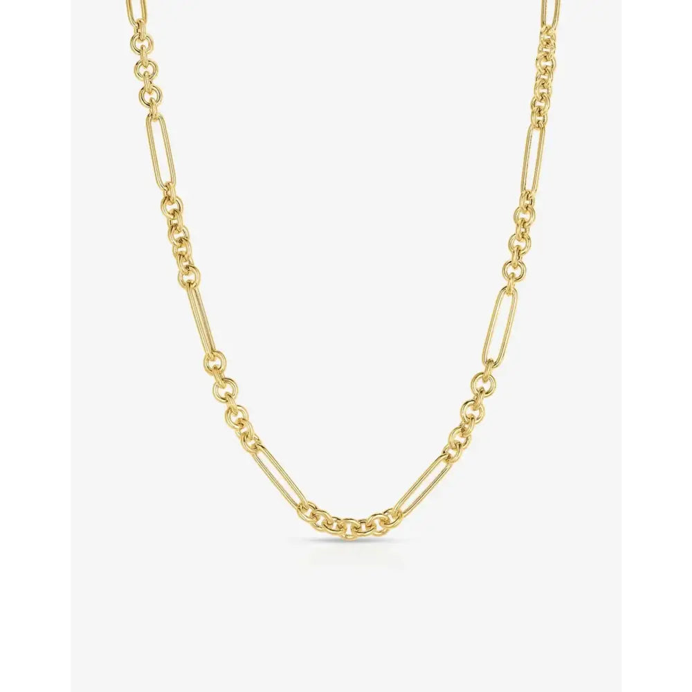 Elegant Mixed Link Chain Necklace for Effortless Style.