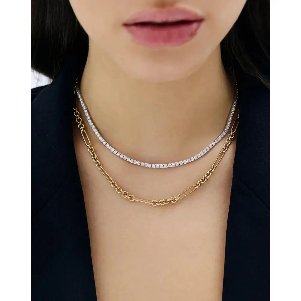 Elegant Mixed Link Chain Necklace for Effortless Style.