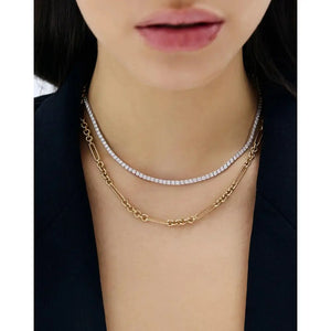 Elegant Mixed Link Chain Necklace for Effortless Style.
