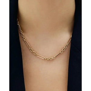 Elegant Mixed Link Chain Necklace for Effortless Style.