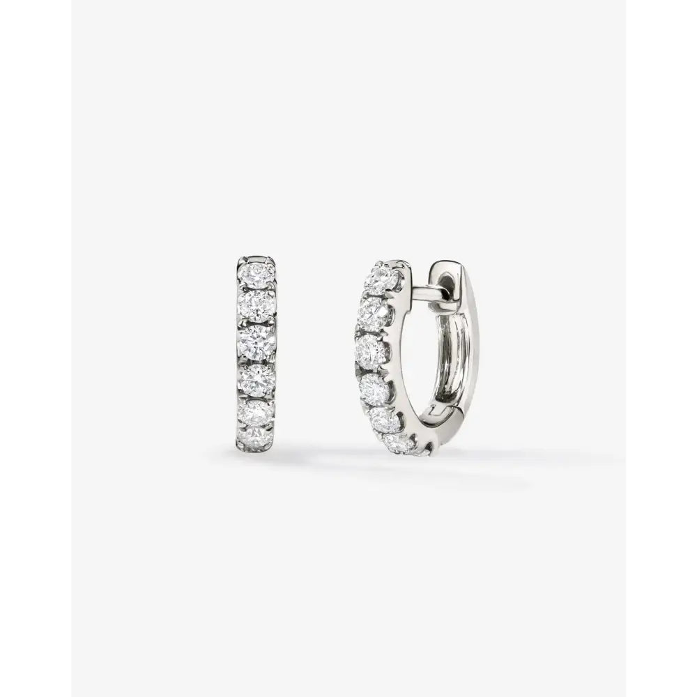 Elegant Petite Jumbo Diamond Huggie Hoops.